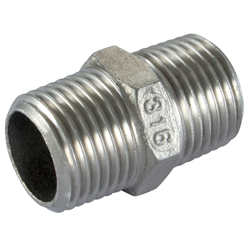 STAINLESS STEEL HEX NIPPLE