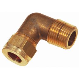 IMPERIAL MALE STUD ELBOW 'BSPT' BRASS